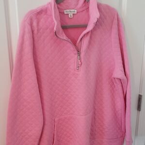 Quilted Pink Womens Zip Pullover